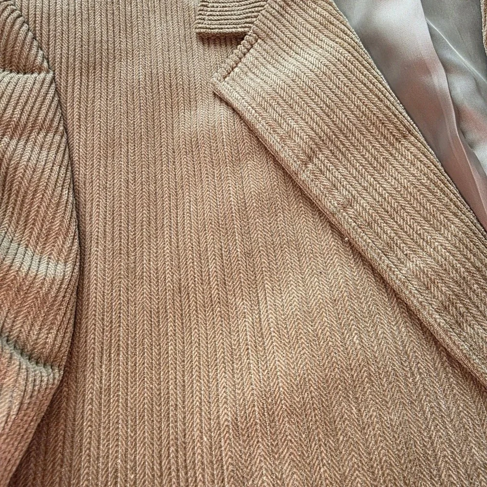 Claiborne Mens Tan Corduroy Sport Coat Blazer 40R Single‎ Breasted